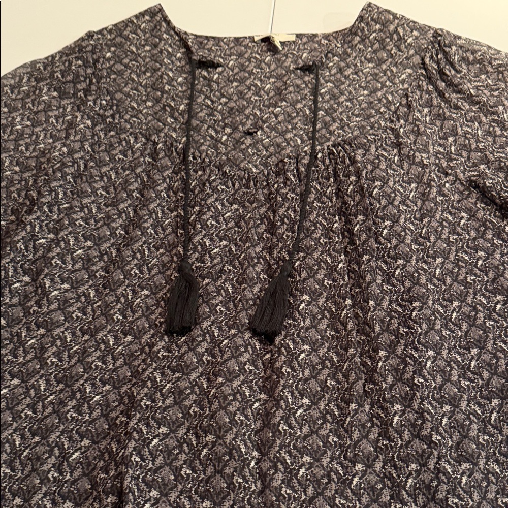 Joie Black and Gray Patterned Blouse